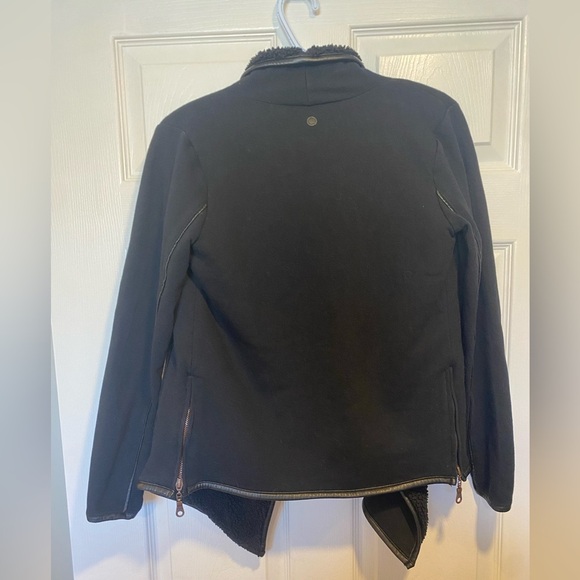 Khujo Black Sherpa Lined Open Front Jacket Size S - Picture 6 of 9